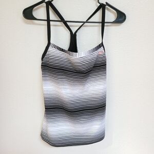 Nike Black and White Striped Tank Top